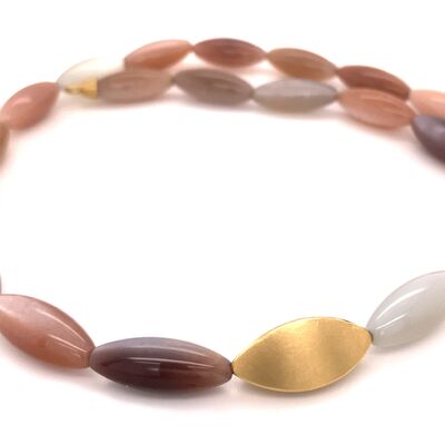Collier: Gold 750/-, Mondsteine