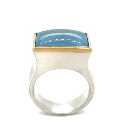 Silber 925/-, Gold 750/-, Aquamarin: 840,- Euro