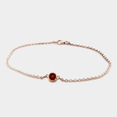 Armband: Silber 925/-, Gold 750/-, Granate