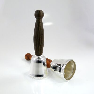 Glocken, Silber 925/-, verschiedene Hölzer