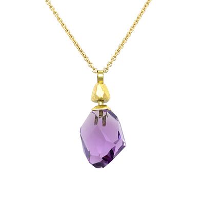 Kette mit Anhänger: Gold 750/-, Amethyst