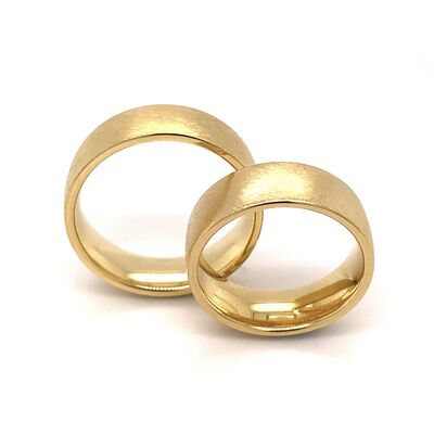 Trauringe aus 750/-Gelbgold, mattiert