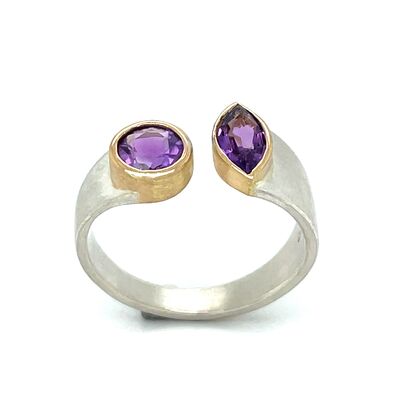 Silber 925/-, Gold 750/-, Amethyst: 750 Euro