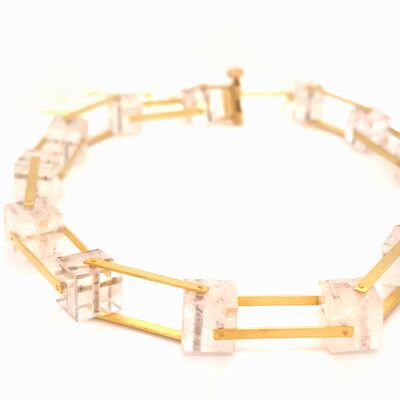 Collier: Gold 750/-, Bergkristalle