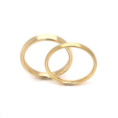 Trauringe aus 750/-Gelbgold, mattiert